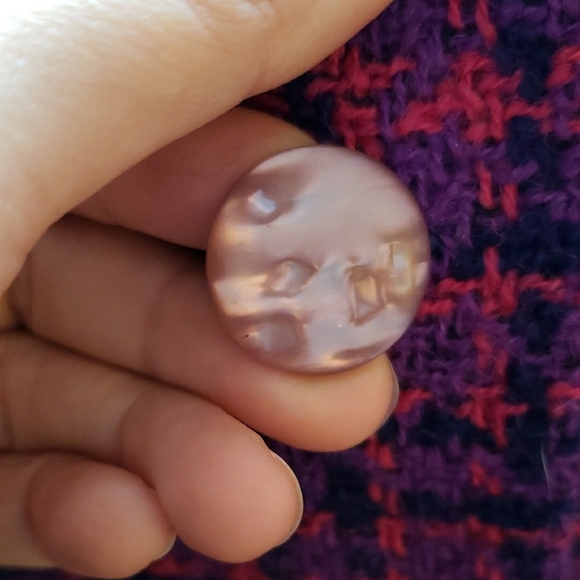 Vintage Pink and Purple Plaid Buttoned Trench Coat Wool - Picture 3 of 9